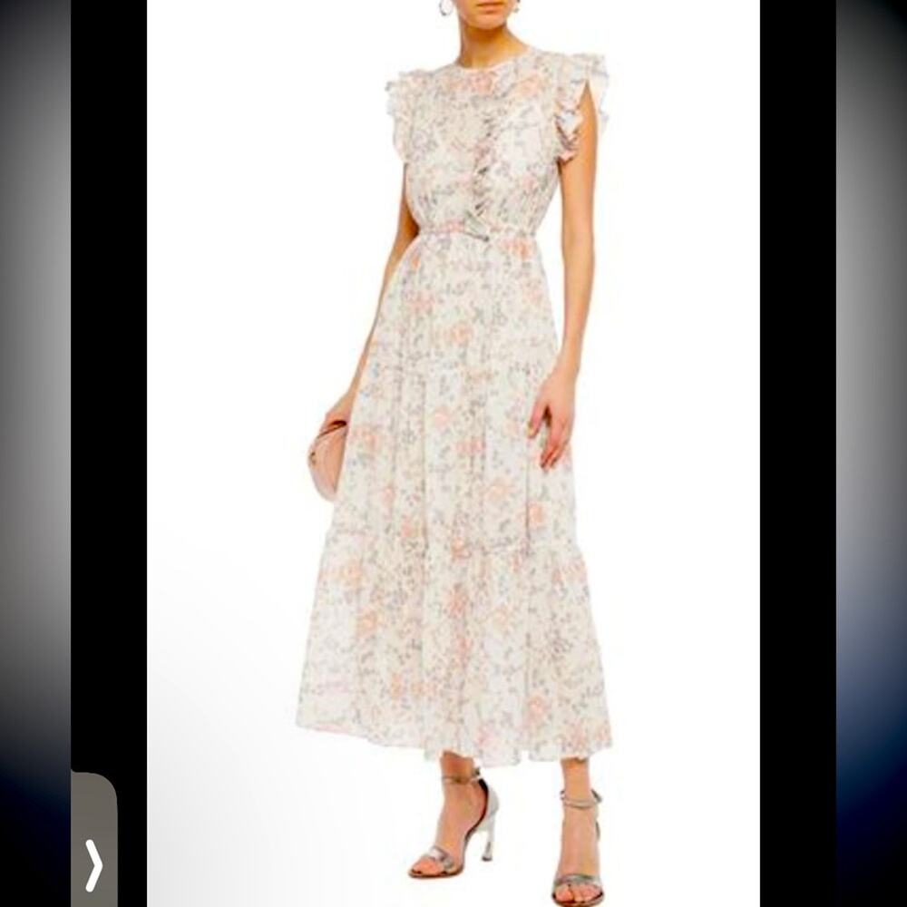 Maje Floral Ruffle Maxi Dress Size 3 (US Large)